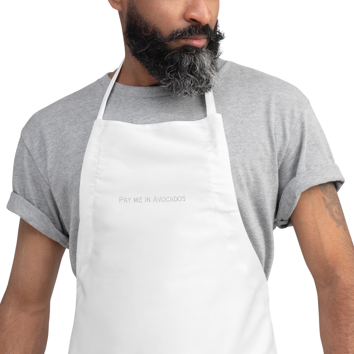 Pay Me In Avocados Embroidered Apron