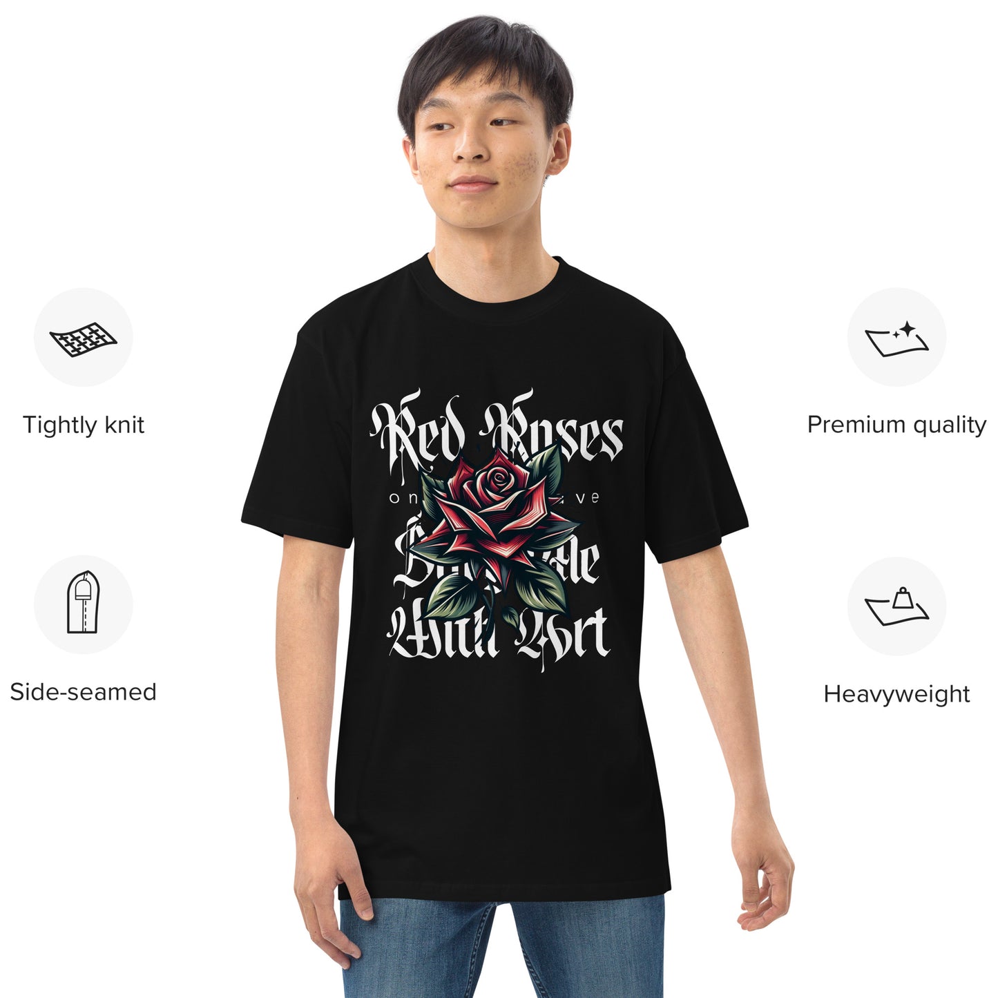 RED ROSES heavyweight tee