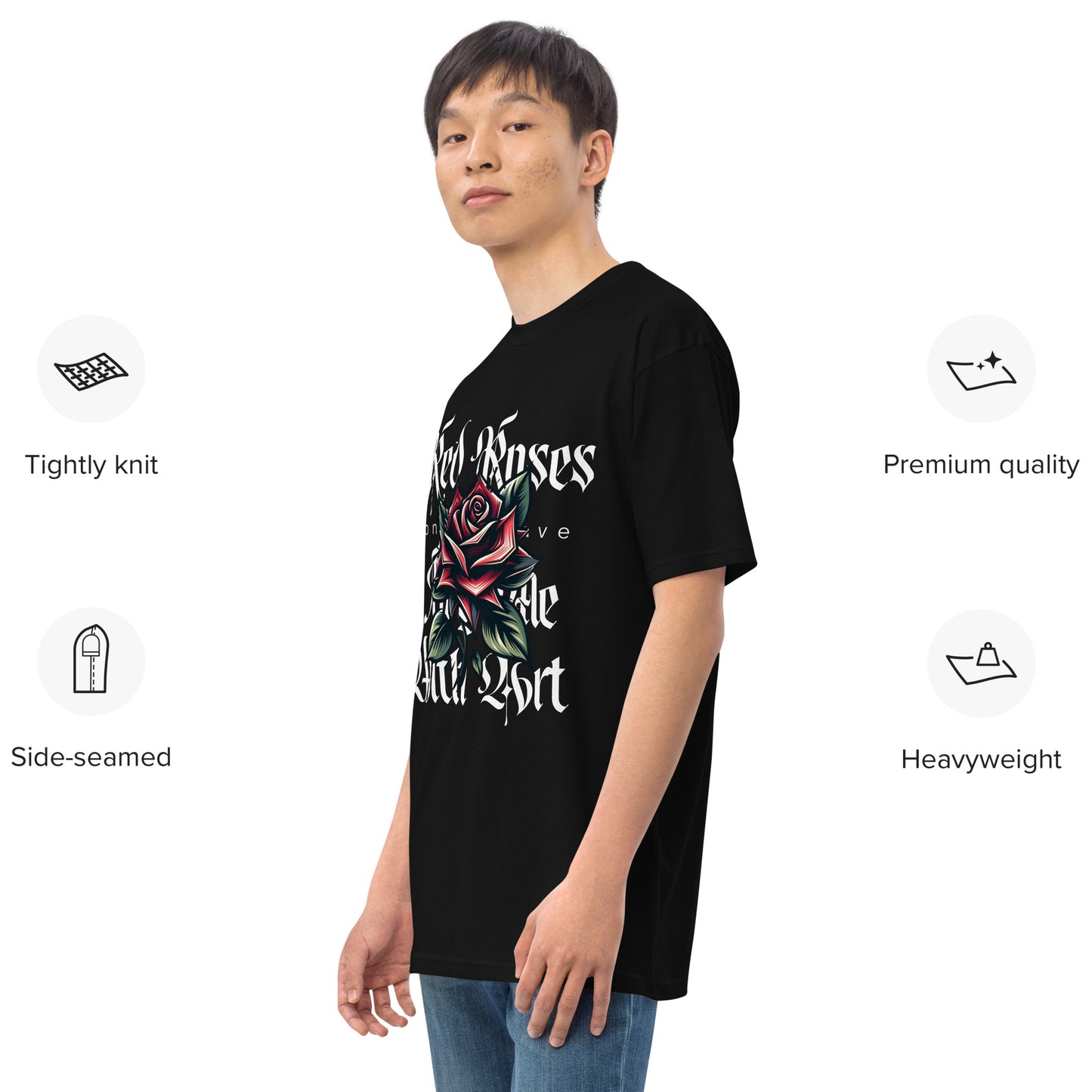 RED ROSES heavyweight tee