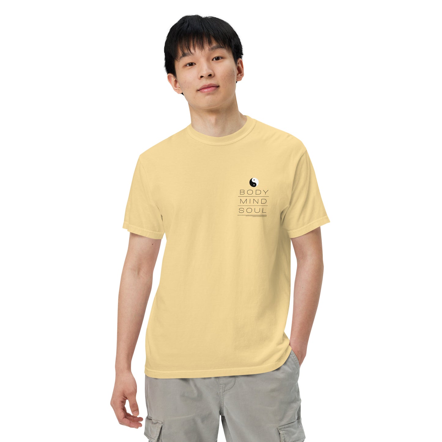 BODY MIND SOUL heavyweight t-shirt (black details)