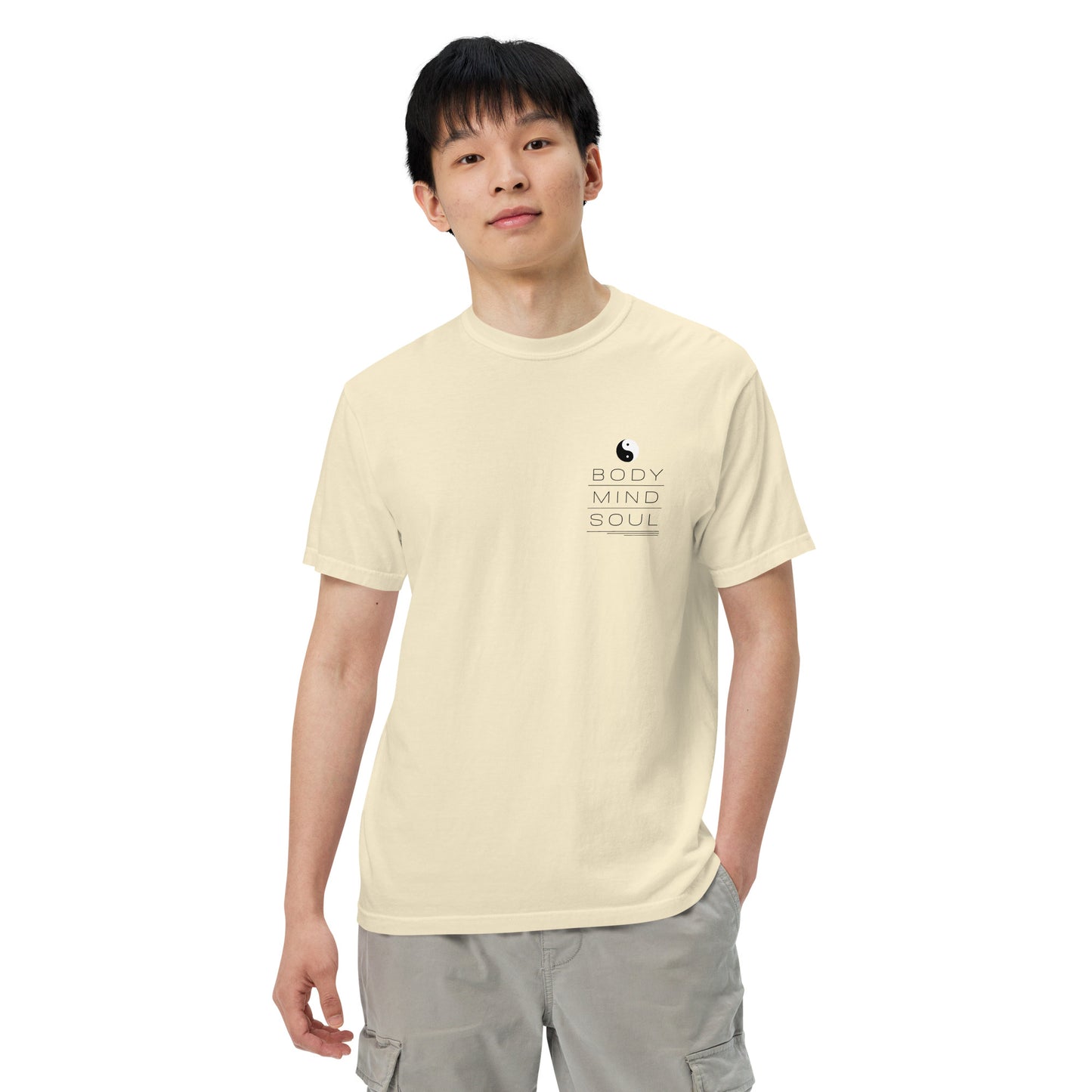 BODY MIND SOUL heavyweight t-shirt (black details)