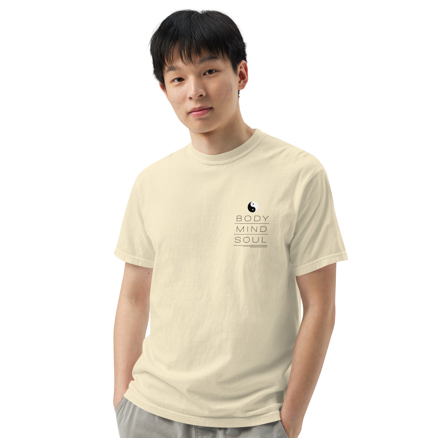 BODY MIND SOUL heavyweight t-shirt (black details)