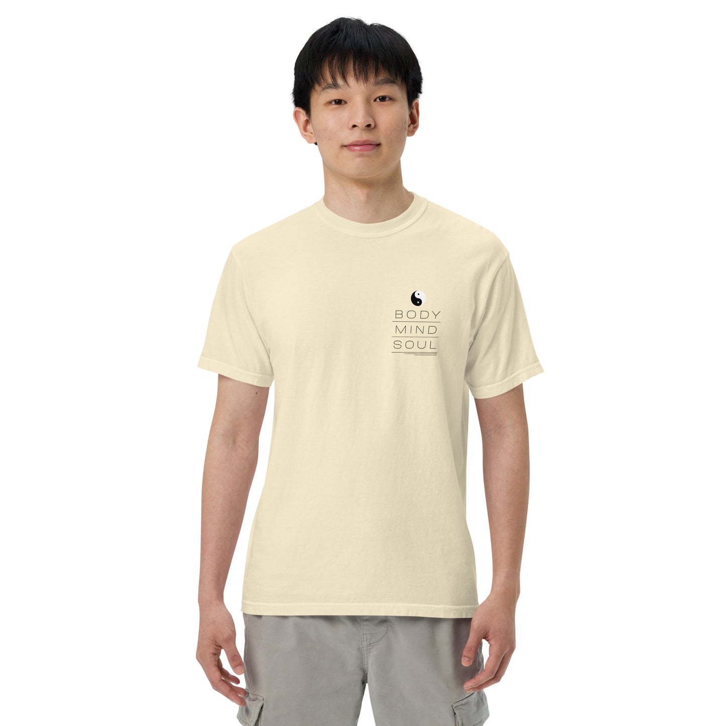 BODY MIND SOUL heavyweight t-shirt (black details)