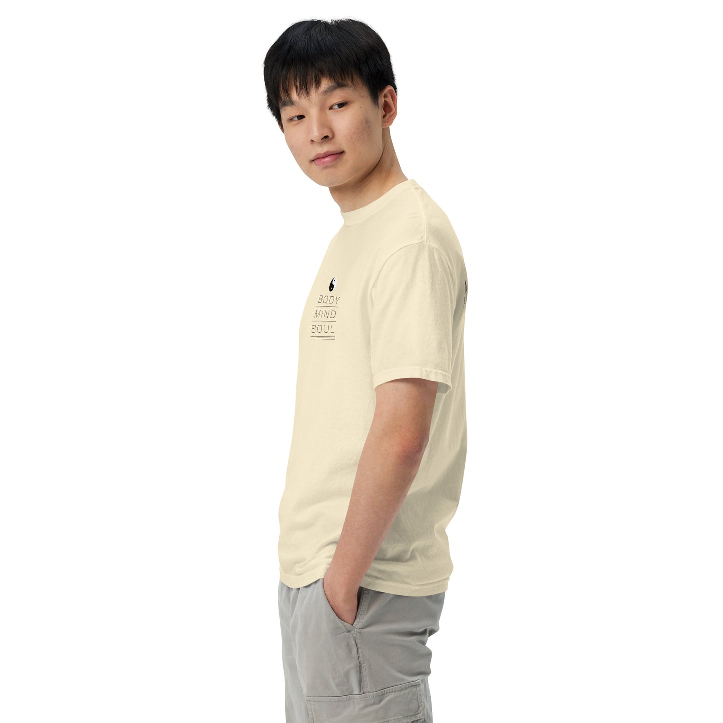 BODY MIND SOUL heavyweight t-shirt (black details)