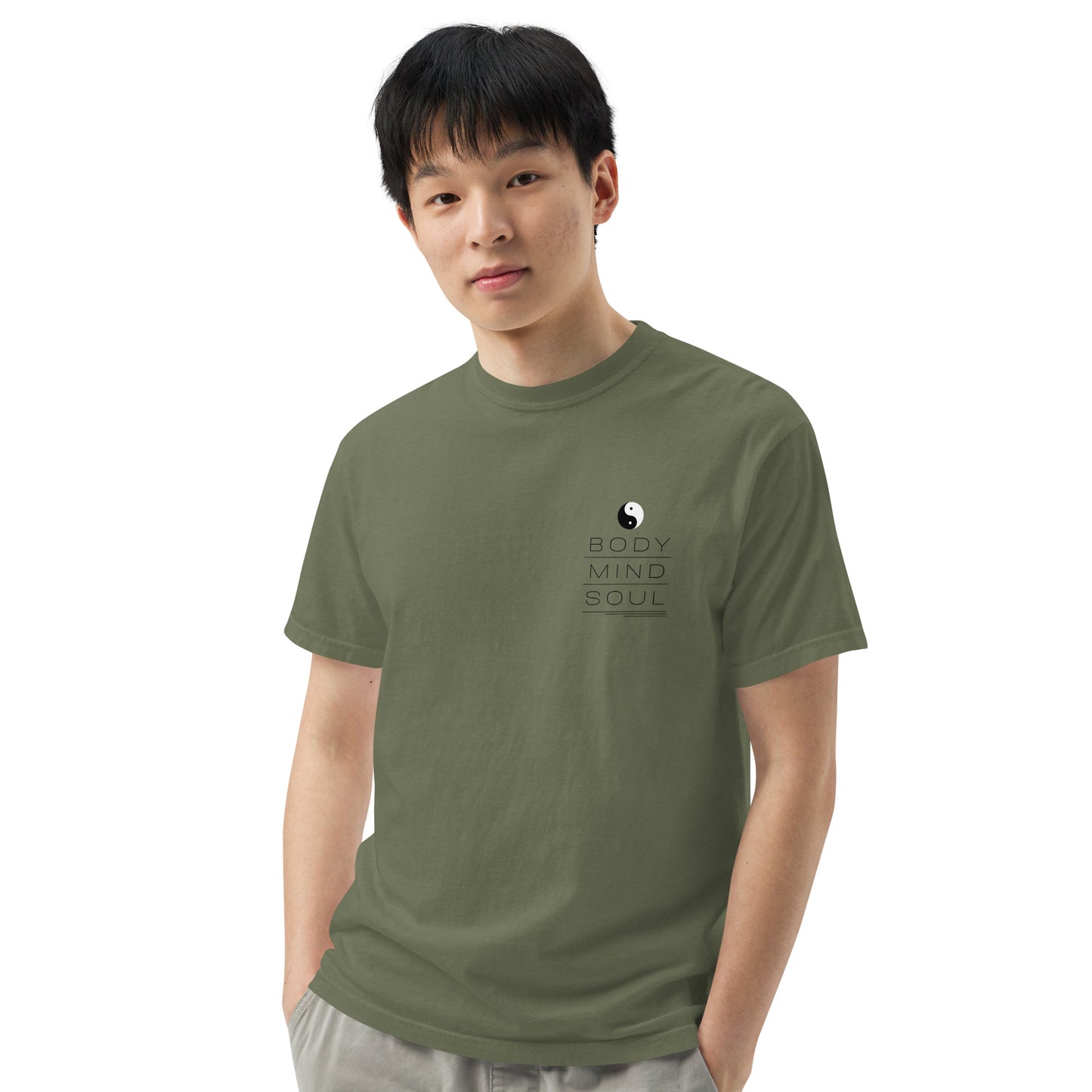 BODY MIND SOUL heavyweight t-shirt (black details)