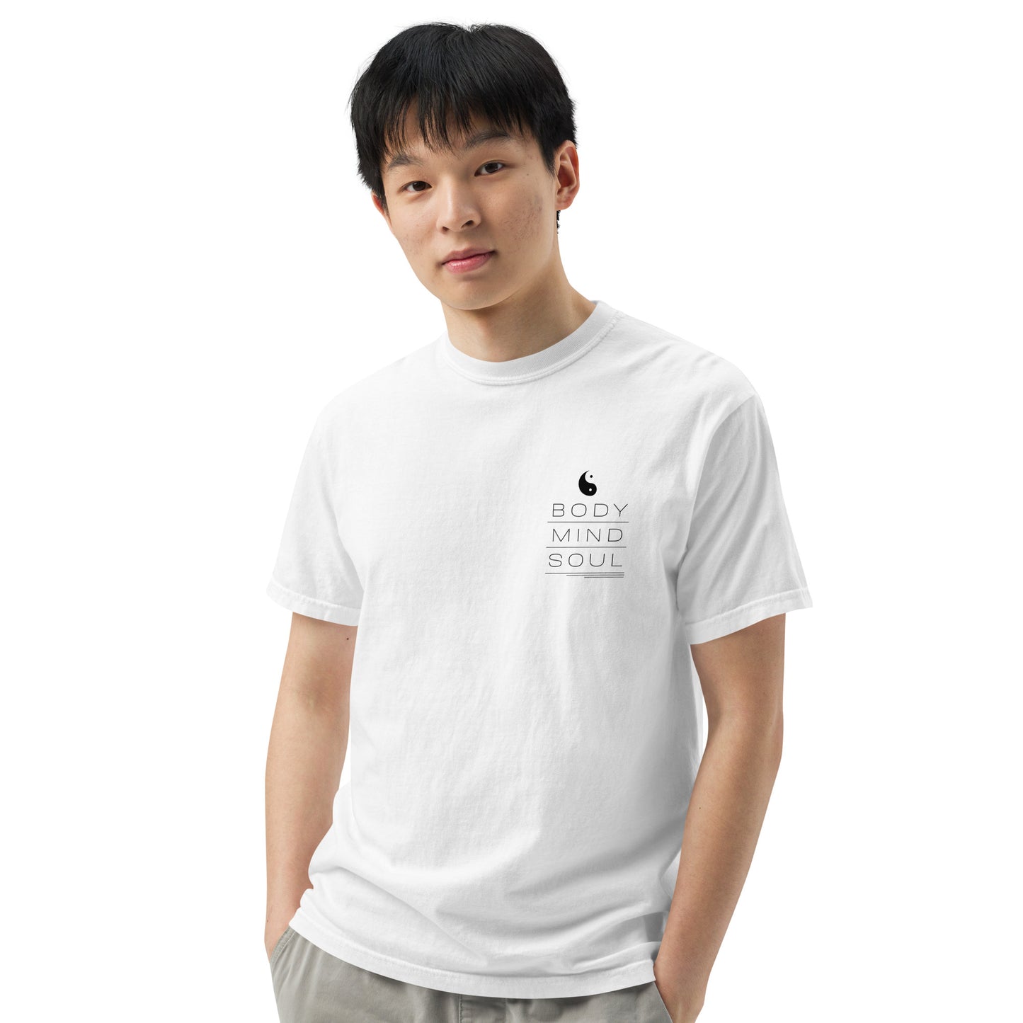 BODY MIND SOUL heavyweight t-shirt (black details)