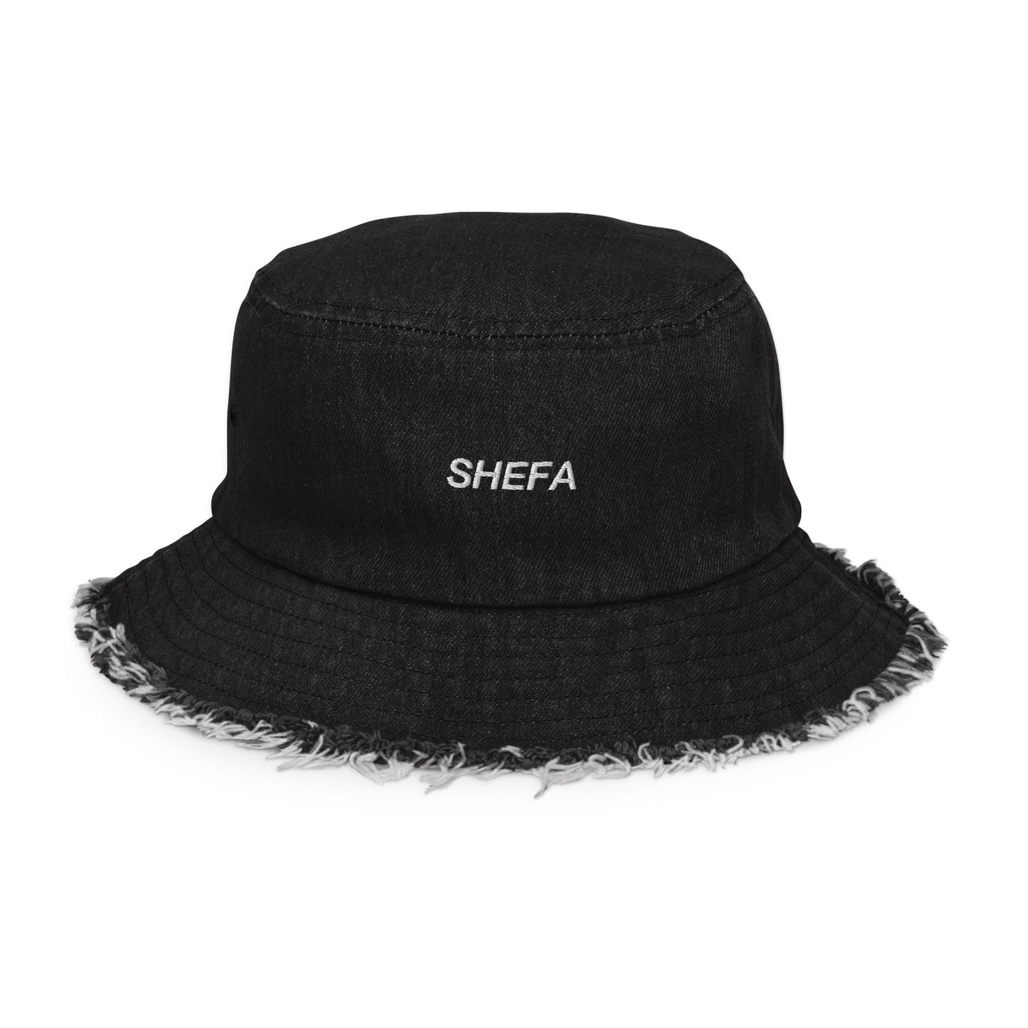 SHEFA Distressed denim bucket hat