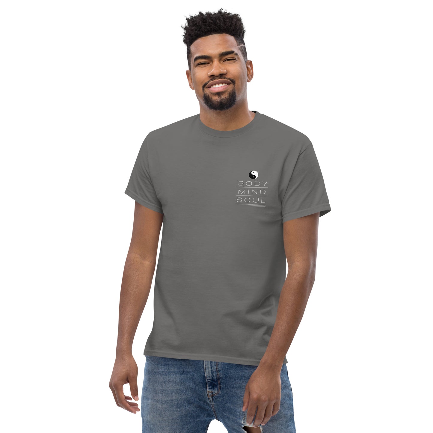 BODY MIND SOUL classic tee (white details)